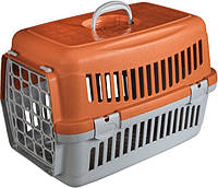 AnimAll Переноска для собак и кошек, серо-оранжевая. 58х42х42 см