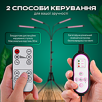 Фітолампа світлодіодна (LED) для рослин, регулювання яскравості та кольору, пульт, таймер, гнучка, IP54 (FL-01), фото 8