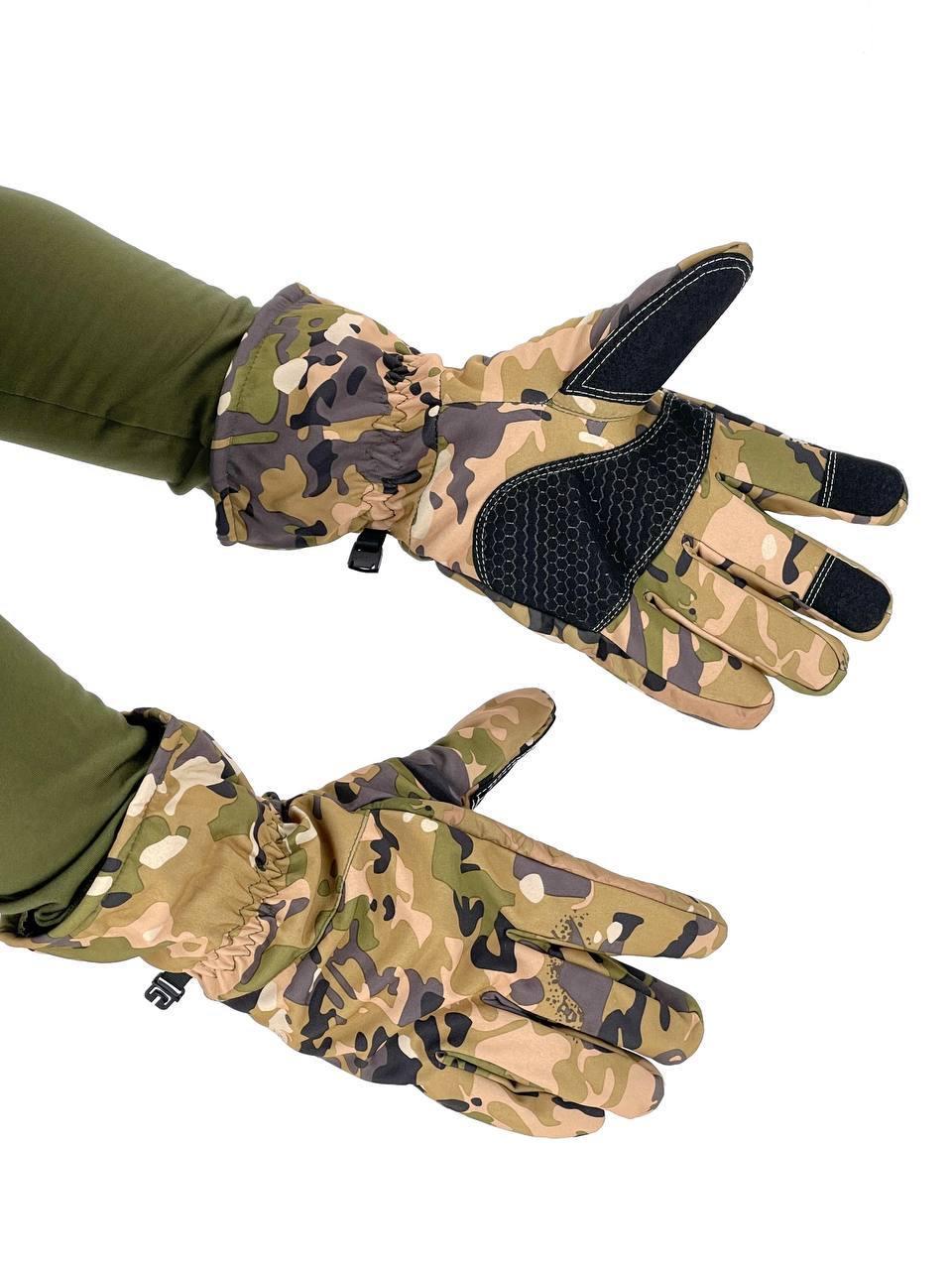 Перчатки тактические зимние Softshell Мультикам, размеры XL, XXL
