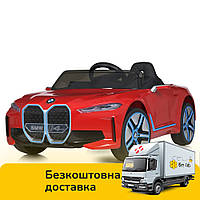 Детский электромобиль BMW I4 License (пульт 2,4G, 12V7AH, мотор передний 2*39W, задний 2*30W) JE1009 Красный