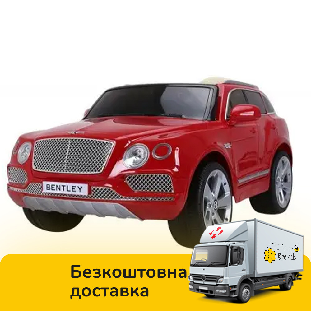 Електромобіль джип Bentley (пульт 2,4G, 2 акумулятори 6V/7Ah, мотор 2х35W) JJ 2158 Червоний, фото 1