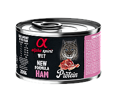 Повнораціонний вологий корм Alpha Spirit Ham Protein з шинкою (свинина) для дорослих котів 200 г (as311193)
