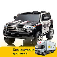 Электромобиль джип Toyota Land Cruiser (аккум 12V7AH, 2 мотор 35W, музыка, EVA, USB, MP3) JJ2022 Police