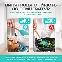 Набір кухонного приладдя Kitchen Set 12 предметів (11 шт + підставка): силікон + дерево, М'ятний (KS-12M), фото 4