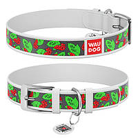 Collar WAUDOG Design "Калина" Ошейник для собак, кожаный, белый S