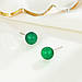 Сережки-гвоздики срібні Зелений агат, сережки-кульки з натуральним каменем, срібло 925 проби, фото 5