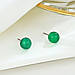 Сережки-гвоздики срібні Зелений агат, сережки-кульки з натуральним каменем, срібло 925 проби, фото 8