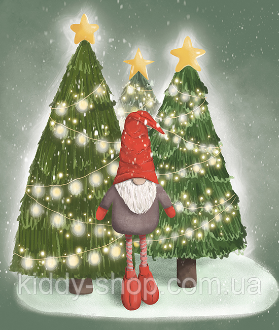 Алмазна вишивка. Картина на картоні "Різдвянчик" , розмір 21х25см, фото 1