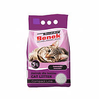 Super Benek Бентонитовый Компактный наполнитель для кошачьего туалета с ароматом лаванды. 5 л