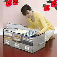 Органайзер для хранения одежды в шкаф тканевый 70*35*30 см на 3 секции