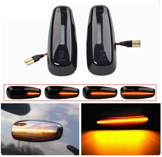 Повторювачі поворотів Kia Ceed 2006-2012 Кіа Сід (2шт динамічні чорні ЛЕД), фото 1