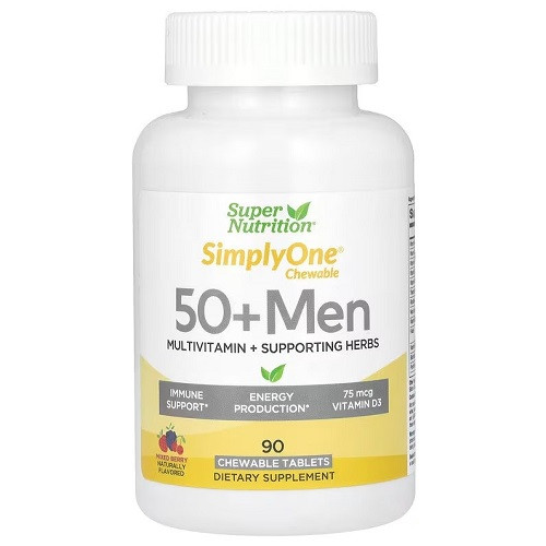 Вітаміни для чоловіків 50+ Super Nutrition SimplyOne 50+ Men Multivitamin + Supporting Herbs (90 таблеток.)