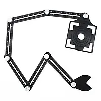 Шаблон / шаблометр плиточника регульований для розмітки плитки під сантехніку та підрозетники з кутовим упором