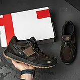 Чоловічі демісезонні тісно коричневі кросівки на шнурівці з натуральної шкіри, фото 5