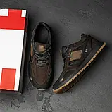 Чоловічі демісезонні тісно коричневі кросівки на шнурівці з натуральної шкіри, фото 9