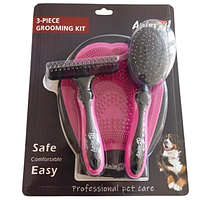AnimAll Набір для грумінгу 3 в 1, рожевий 1 шт