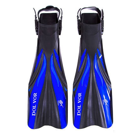 Ласти Dolvor F30, розмір S/M, L/XL, колір синій, відкрита п'ята, фото 1
