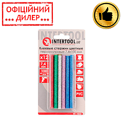 Комплект кольорових перламутрових клейових стрижнів 7,4 мм * 100 мм, 12 шт. INTERTOOL RT-1033 STP
