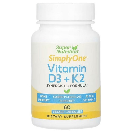 Вітаміни та мінерали Super Nutrition SimplyOne Vitamin D3 + K2 (60 капсул.)