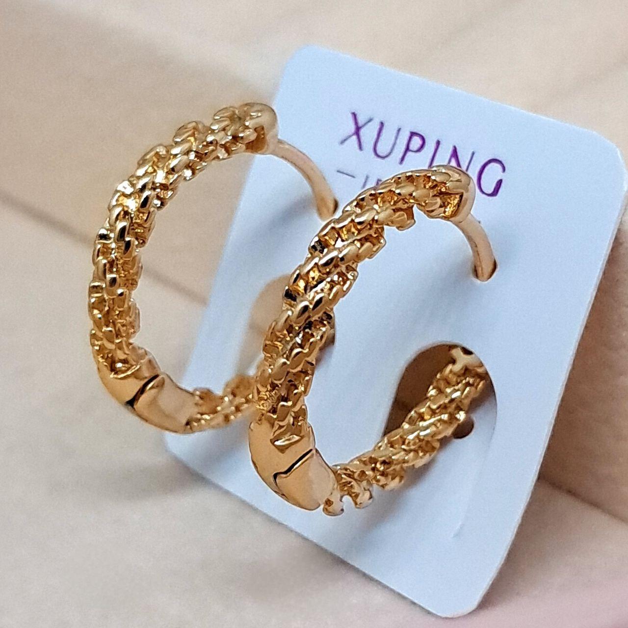 Cережки кільця 17 мм з медичного золота Біжутерія під золото Xuping 3806, фото 1