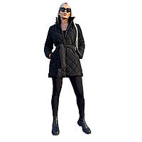 Куртка жіноча стьобана демісезонна NAO-1040 (38 - 52 р.) Чорна