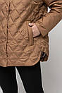 Весняна стьобана куртка - сорочка 1053 великого розміру 48-60 кемел, фото 4