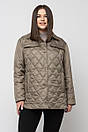 Весняна стьобана куртка - сорочка 1053 великого розміру 48-60 кемел, фото 8