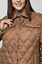 Весняна стьобана куртка - сорочка 1053 великого розміру 48-60 фісташка, фото 6