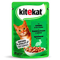 Kitekat Влажный корм с кроликом в соусе для кошек 85 г