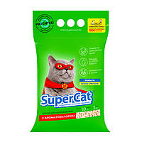 SuperCat Наполнитель для кошачьего туалета, с ароматизатором (зеленый) 3 кг
