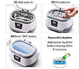 Ультразвукова ванна-мийка GT-F5 з дисплеєм для манікюрних інструментів, на 600 мл., 35 Вт., фото 9