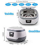 Ультразвукова ванна-мийка GT-F5 з дисплеєм для манікюрних інструментів, на 600 мл., 35 Вт., фото 10