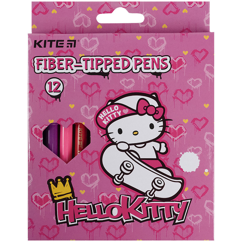 Фломастери Kite Hello Kitty HK21-047, 12 кольорів. Термін придатності до 20.10.2024