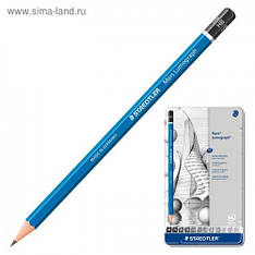 Олівці 12 шт Staedtler (2H-8B) у пласт. пеналі, з підставкою