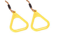 Кольца Акробатические Triangle на веревках для детских площадок желтый Just Fun BT187476 KN, код: 8297096