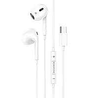 Навушники BOROFONE BM80 Max Gorgeous Type-C wire-controlled digital earphones with microphone White