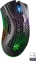 Беспроводная Игровая RGB Мышь K-Snake BM600 2.4G с подсветкой Черная