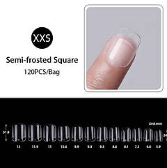 Типси гелеві для нарощування нігтів 120 шт (мигдаль) прозорі короткі