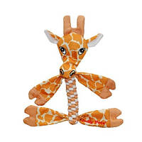 Jolly Pets Flatheads Хрустящая игрушка-пищалка для собак, жирафа 12-13 см