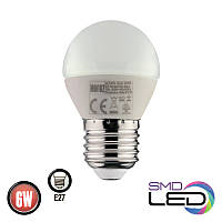 SM  SM Лампа шаровая ELITE SMD LED 6W 4200K Е27 480Lm 175-250V