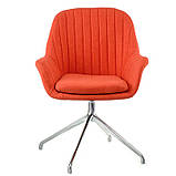 Поворотне крісло Lagoon red м'яке сидіння червого кольору на ніжках хром, фото 4