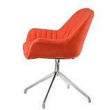 Поворотне крісло Lagoon red м'яке сидіння червого кольору на ніжках хром, фото 5