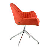Поворотне крісло Lagoon red м'яке сидіння червого кольору на ніжках хром, фото 6