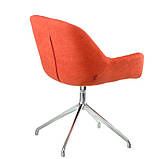 Поворотне крісло Lagoon red м'яке сидіння червого кольору на ніжках хром, фото 7