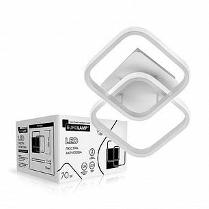 LED люстра акрилова Eurolamp квадратна A39 70W 3000K-6500K white LED-LS-70-A39 (white), фото 1