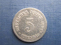 Монета 5 пфеннигов Германия империя 1894 J