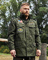 Куртка M-65, хакі з американськими нашивками 3XL