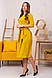 Повсякденне зручне базове жіноче плаття-міді Tirend, гірчичне, фото 6