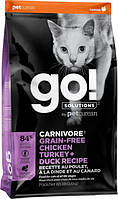 GO! Carnivore Grain Free Chicken, Turkey+Duck Recipe Cat Formula - сухой корм для кошек с курицей, индейкой и