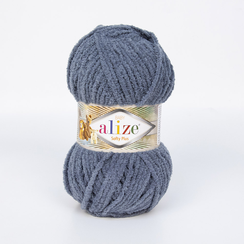 Пряжа плюшева Alize Softy Plus (Алізе Софтлі Плюс), Мишачий №869, 100гр., 120м. нитки для в'язання